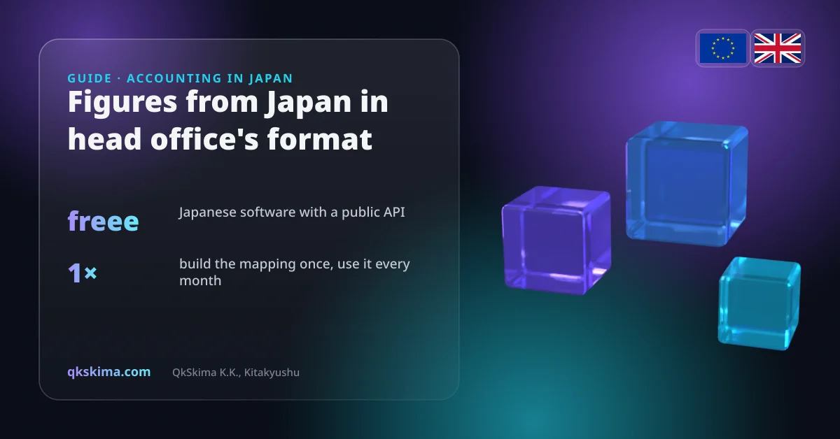 Japan books in freee, head office wants group figures — and every month someone builds a spreadsheet